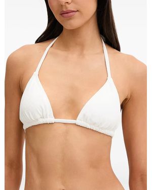 MICHAEL Michael Kors Logo-Jacquard Triangle Bikini - White