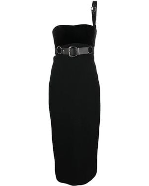 Roberto Cavalli Buckle-Detail Midi Dress - Black