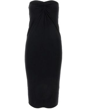 ANDAMANE Vestido palabra de honor fruncido - Negro