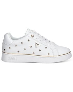 Guess Bonitah Studded Logo Trainers - White