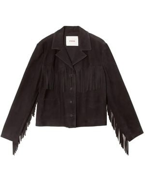 Xirena Clyde Fringe-Detail Jacket - Black