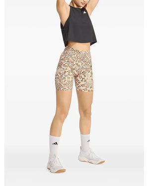 adidas X Farm Rio Floral-Print Leopard-Pattern Shorts - White