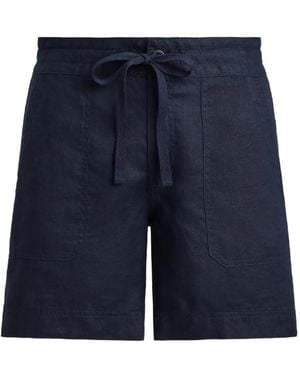 Ralph Lauren Drawstring Linen Shorts - Blue