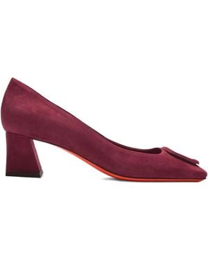 Santoni Buckle Court Shoes - Purple