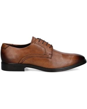 Ecco Leather Lace-Up Derby Shoes - Brown