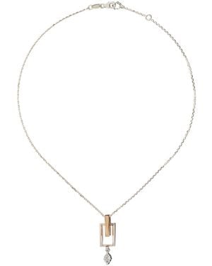 YEPREM Collar Con Colgante En Oro Blanco Y Rosa De 18Kt Con Diamantes