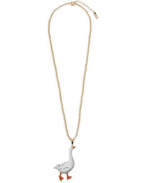 Moschino Collar Con Colgante Goose - Blanco