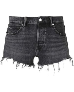 Alexander Wang Pantalones Cortos Con Logo De Strass - Gris