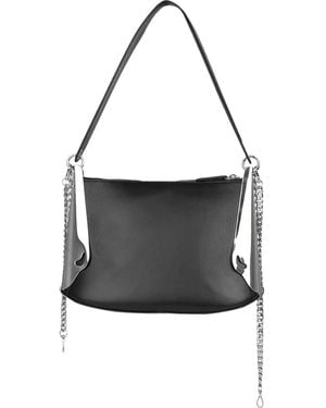 PUBLISHED BY Chain-Embellished Leather Shoulder Bag - Black