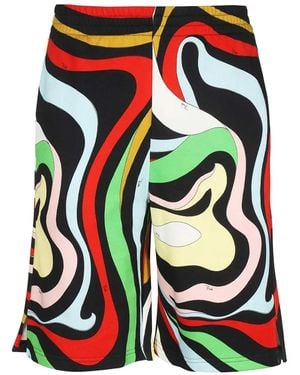 PUCCI Stretchbund-Shorts mit Wirbel-Print - Rot