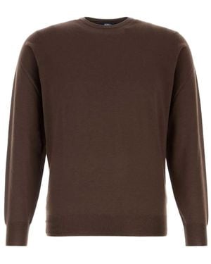 Fedeli Crew-Neck Wool Sweater - Brown