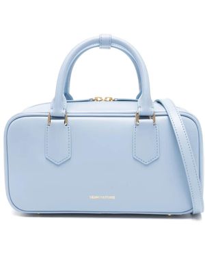 Semicouture Logo-Debossed Tote Bag - Blue