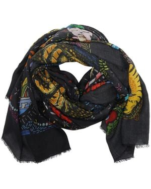 Faliero Sarti Graphic-Print Scarf - Black