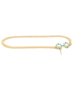 Sylvia Toledano Flower-Shaped Detail Chain Belt - White