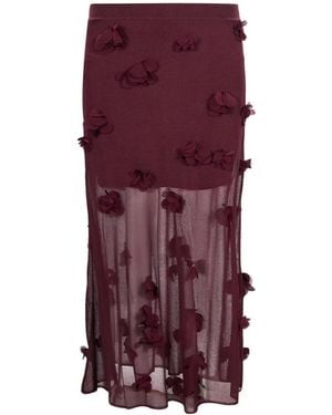 Jonathan Simkhai Cora Floral-Appliqué Skirt - Lila