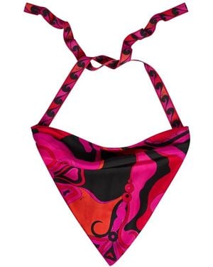 PUCCI Orchidee-Print Silk Bandana - Pink