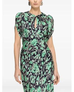 Nissa Floral-Print Midi Dress - Green