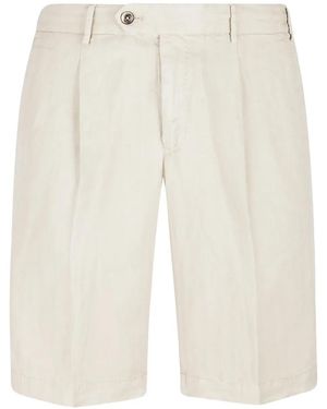 PT Torino Pleated-Detailing Shorts - White