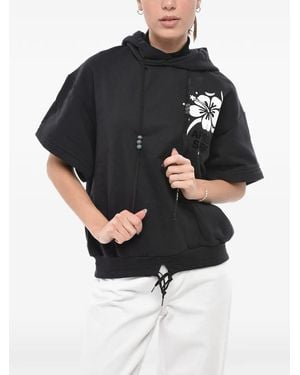 APRÈS SURF Logo-Print Short-Sleeve Hoodie - Black