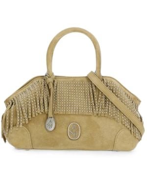 Ash Bolso De Hombro Con Apliques Y Flecos - Metálico