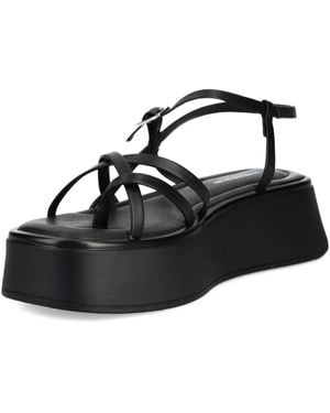 Vagabond Shoemakers Sandalen Met Plateauzool En Gekruiste Bandjes - Zwart