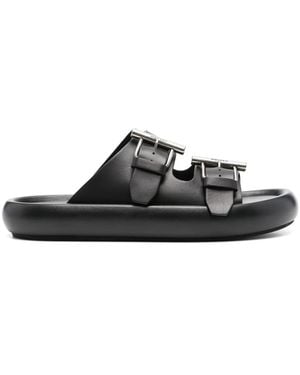 McQueen レザー サンダル - ブラック