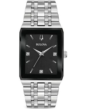Bulova Stainless Steel Diamond 30.5Mm Watch - Black