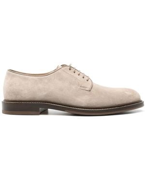 Brunello Cucinelli スエード ダービーシューズ - ナチュラル