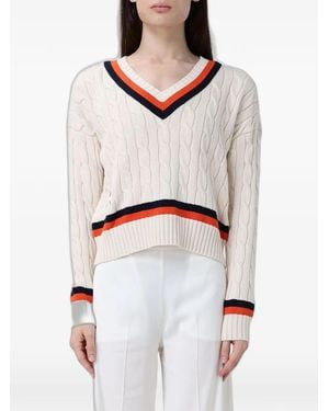 Ralph Lauren Cable-Knit V-Neck Jumper - White