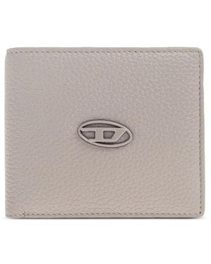 DIESEL Logo-Plaque Leather Wallet - Grey