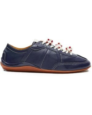 LILI CURIA Zola Leather Trainers - Blue