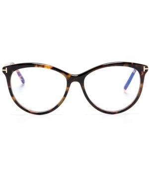 Tom Ford Ft5990B Brille Mit Rundem Gestell - Braun