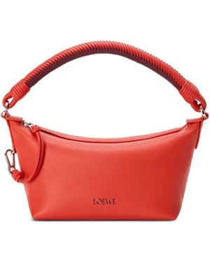 Loewe Mini Cala Braided-Handle Leather Tote Bag - Red