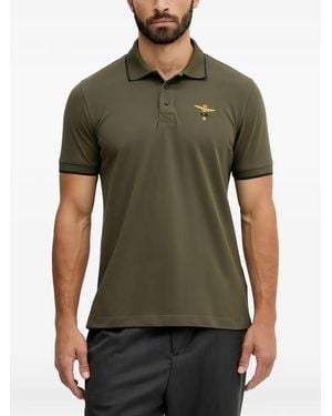Aeronautica Militare Logo-Embroidered Polo Shirt - Green