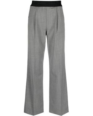 Helmut Lang Herringbone Elasticated-Waistband Pants - Gray