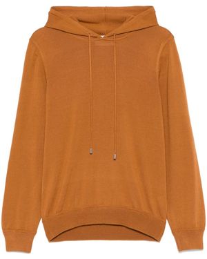 D4.0 Fein gestrickter Hoodie - Orange