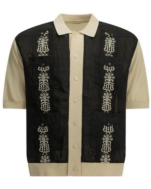 Kapital Embroidered Panelled Shirt - Black