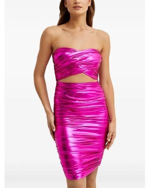 Bronx and Banco Gerafftes Kleid mit Cut-Out - Pink