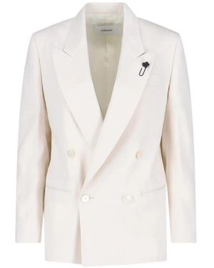 Lardini Double-Breasted Blazer - White