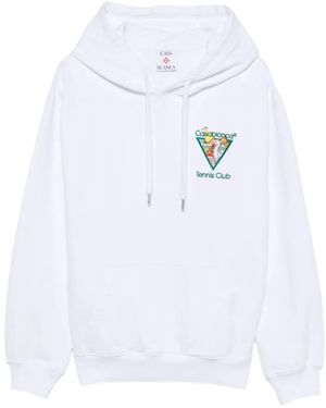 CASABLANCA Logo-Embroidered Hoodie - White