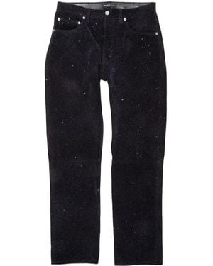 Purple Brand Leather Straight-Leg Pants - Blue