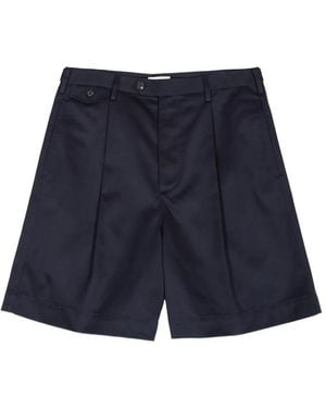 Grifoni Gabardine Pleated-Detail Tailored Shorts - Blue