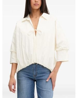 ViCOLO Bow-Detail Puff-Sleeve Blouse - White