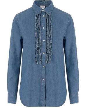 Aspesi Hemd mit Rüschen - Blau