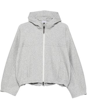Brunello Cucinelli Jersey Zip-Up Hoodie - White