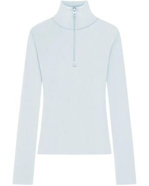 Courreges Maglione Con Zip - Bianco
