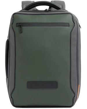 Piquadro Logo-Patch Expandable Backpack - Green