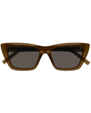 Saint Laurent Mica Cat-Eye Sunglasses - Brown