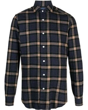 Barba Napoli チェック シャツ - ブルー