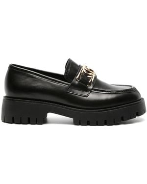 Guess Ilary Logo-Plaque Loafers - Black